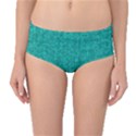 Green Denim Mid-Waist Bikini Bottoms View1