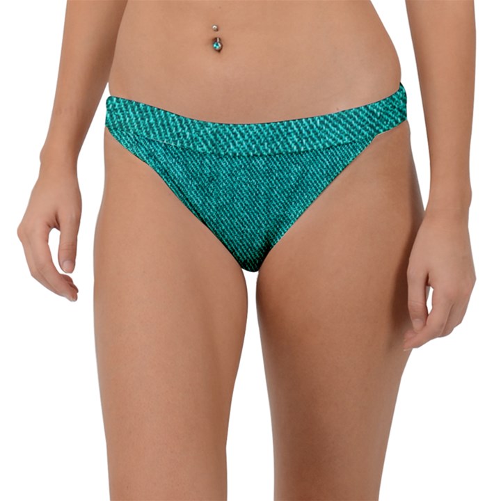 Green Denim Band Bikini Bottom