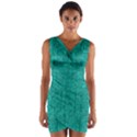 Green Denim Wrap Front Bodycon Dress View1