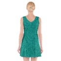 Green Denim V-Neck Sleeveless Dress View2