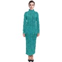 Green Denim Turtleneck Maxi Dress View1