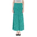 Green Denim Full Length Maxi Skirt View1