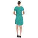 Green Denim Short Sleeve V-neck Flare Dress View2