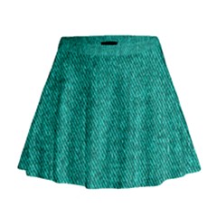 Green Denim Mini Flare Skirt by ArtsyWishy