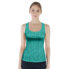 Green Denim Racer Back Sports Top