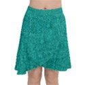 Green Denim Chiffon Wrap Front Skirt View1