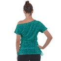 Green Denim Off Shoulder Tie-Up Tee View2