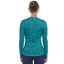 Green Denim V-Neck Long Sleeve Top View2