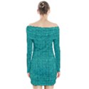 Green Denim Long Sleeve Off Shoulder Dress View2