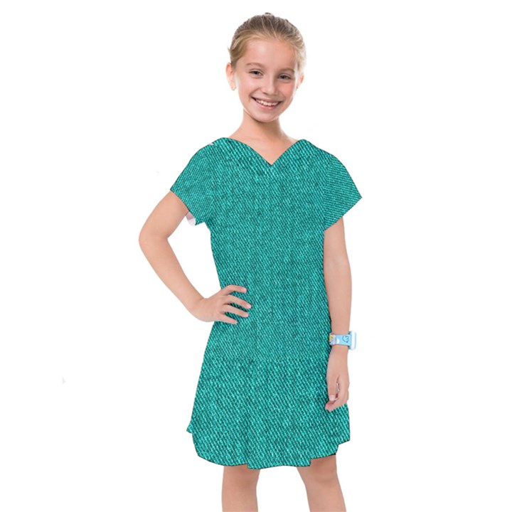 Green Denim Kids  Drop Waist Dress