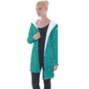 Green Denim Longline Hooded Cardigan View1