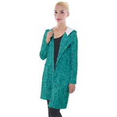 Green Denim Hooded Pocket Cardigan