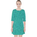 Green Denim Quarter Sleeve Pocket Dress View1