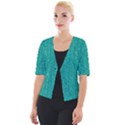 Green Denim Cropped Button Cardigan View1