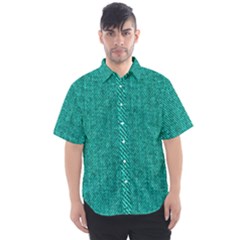 Green Denim Men s Short Sleeve Shirt