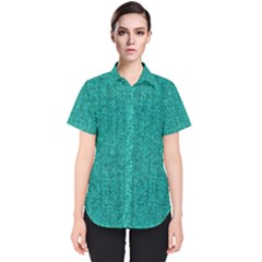 Green Denim Women s Short Sleeve Shirt