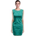 Green Denim Sleeveless Velvet Midi Dress View1