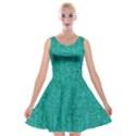 Green Denim Velvet Skater Dress View1