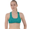 Green Denim Criss Cross Racerback Sports Bra View1