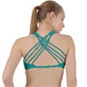 Green Denim Criss Cross Racerback Sports Bra View2