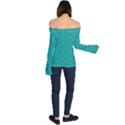 Green Denim Off Shoulder Long Sleeve Top View2