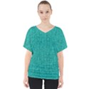 Green Denim V-Neck Dolman Drape Top View1