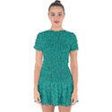 Green Denim Drop Hem Mini Chiffon Dress View1