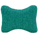 Green Denim Velour Seat Head Rest Cushion View1