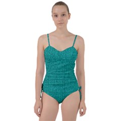 Green Denim Sweetheart Tankini Set