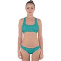 Green Denim Cross Back Hipster Bikini Set View1