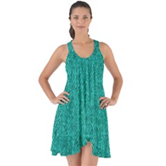 Green Denim Show Some Back Chiffon Dress