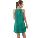 Green Denim Halter Tie Back Chiffon Dress View2