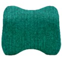 Green Denim Velour Head Support Cushion View1