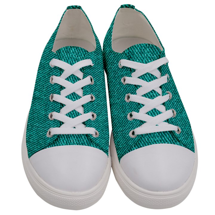 Green Denim Women s Low Top Canvas Sneakers