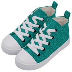 Green Denim Kids  Mid-top Canvas Sneakers by ArtsyWishy