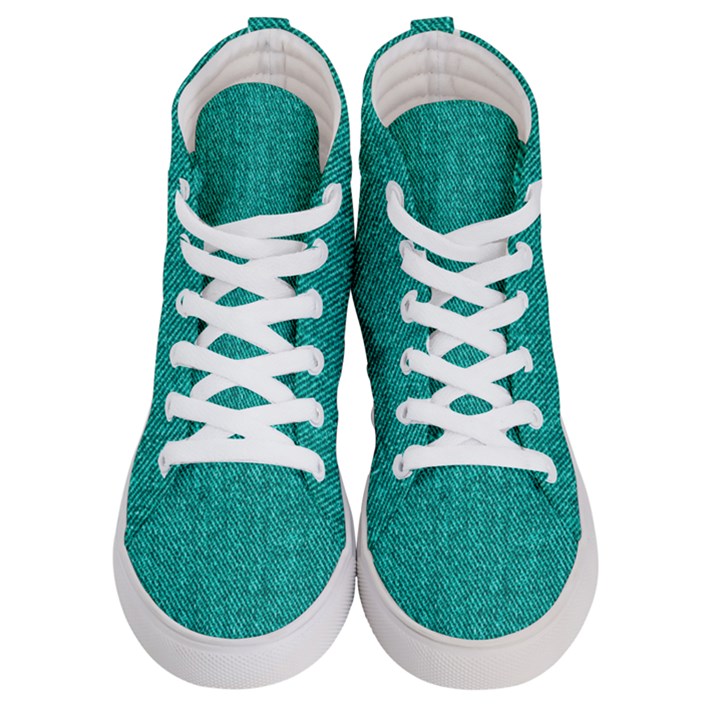 Green Denim Men s Hi-Top Skate Sneakers