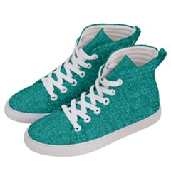 Green Denim Men s Hi-Top Skate Sneakers