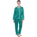 Green Denim Satin Long Sleeve Pajamas Set View1