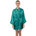 Green Denim Long Sleeve Satin Kimono View1