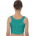 Green Denim Velvet Crop Top View2