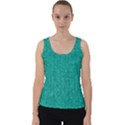 Green Denim Velvet Tank Top View1