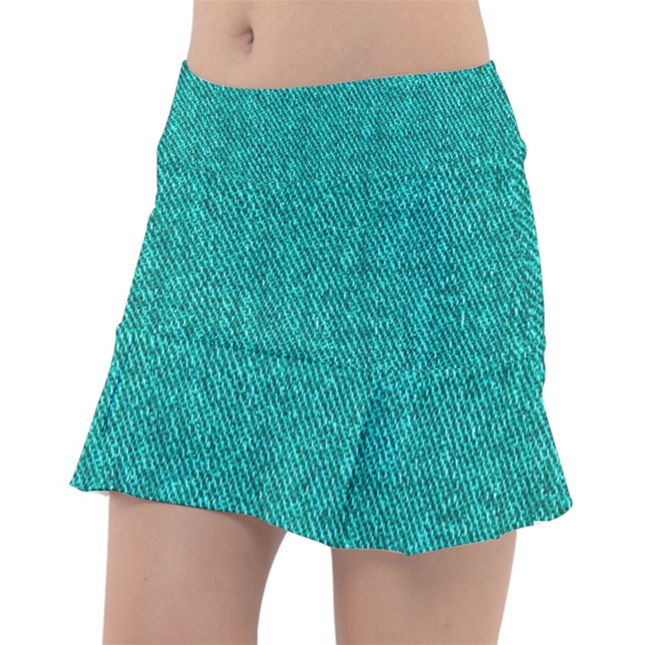 Green Denim Tennis Skorts