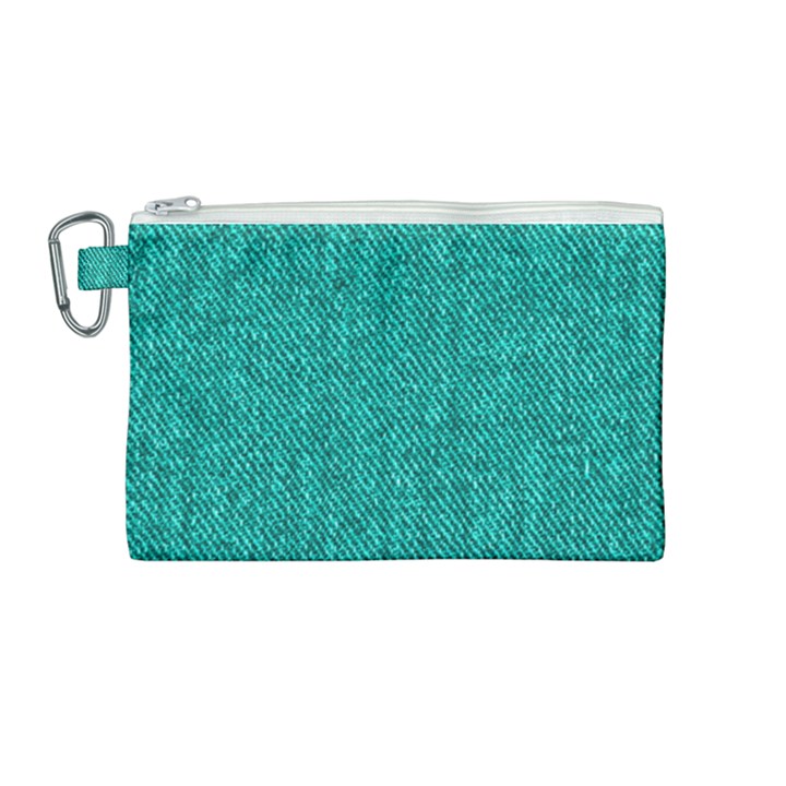 Green Denim Canvas Cosmetic Bag (Medium)