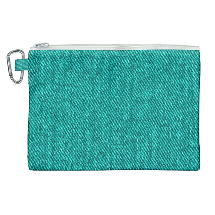 Green Denim Canvas Cosmetic Bag (XL)