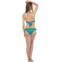 Green Denim Cross Front Halter Bikini Set View2