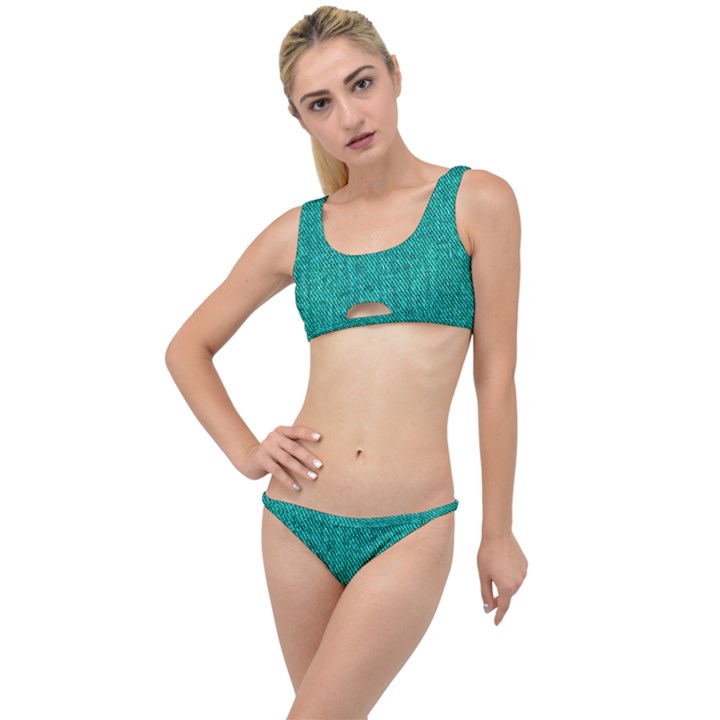 Green Denim The Little Details Bikini Set