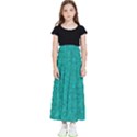 Green Denim Kids  Flared Maxi Skirt View1