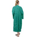 Green Denim Maxi Velour Kimono View2