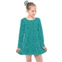 Green Denim Kids  Long Sleeve Dress View1