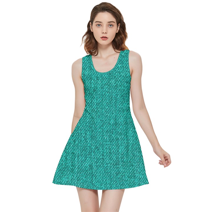 Green Denim Inside Out Reversible Sleeveless Dress